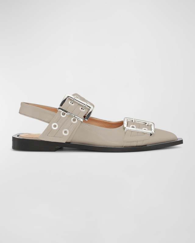 Vegan Grommet Slingback Ballerina Flats